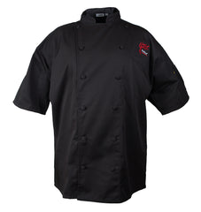 Black 12 Button Short Sleeve Chef Coat-Vented